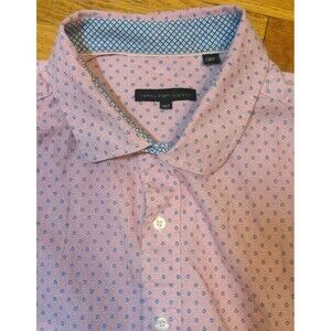 Twenty Eight Degrees Men's 1XLT Printed Short Sleeve Button Down Pink Casual